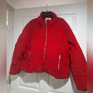 Tommy Hilfiger Women's /men Corduroy Puffer Jacket.y2k.all Over Pattern
